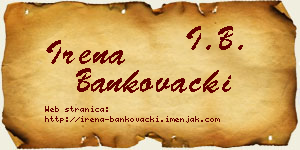Irena Bankovački vizit kartica